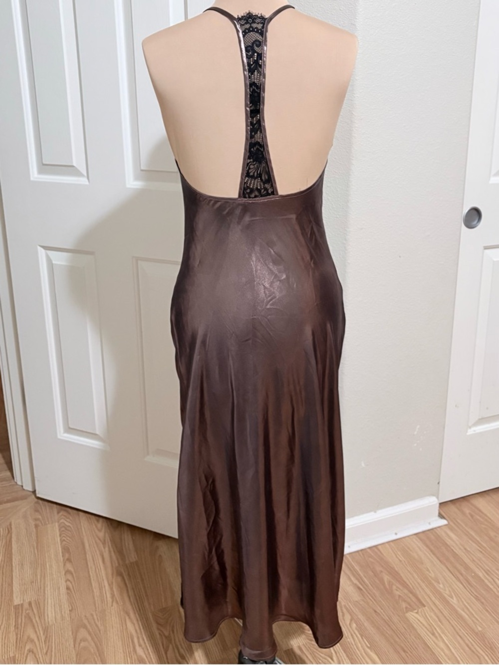 🤎Free People Sunset Shimmer Satin Midi Slipdress